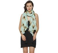 World of Shawls Ladies Girls Pug Dog Puppy Pugs Scarf Neck Wrap Shawl Soft Fashion London (Mint)