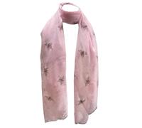 World of Shawls Ladies Girls Women's Glitter Bumble Bees Scarves Wraps Shawl Soft Scarf (Baby Pink)