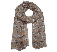 World of Shawls Ladies Womens Colorful Long Soft and Warm Bunny Rabbit Print Scarf Sarong (Beige)