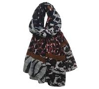 World of Shawls Leopard Print Scarfs for Women Ladies - Black Olive Green Pink Navy Blue Silver - Stylish Scarves Shawl Wrap Stole for Women