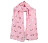 World of Shawls Metallic Rose Gold Elephant Print Women Scarf Shawl Scarves Wrap Beach Cover (Pink)