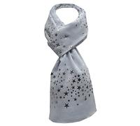 World of Shawls NEW GOLD Glitter Foil STAR Shower Print Fashion Scarf