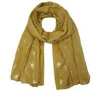 World of Shawls New Ladies Womens Glitter Sparkle Print Scarf Scarves (Dandelion - Mustard)