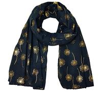 World of Shawls New Ladies Womens Glitter Sparkle Print Scarf Scarves (Dandelion - Navy)