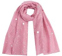 World of Shawls New Ladies Womens Glitter Sparkle Stardust Scarf Scarves Maxi Wrap - Stardust Plain/Beaded/Embroidered/Lace (Moon Light - Dusky Pink)