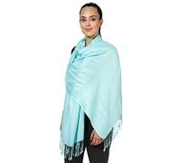 World of Shawls Pashmina Style All Seasons Handcrafted Wrap Shawl Stole Scarf (Aqua)