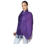 World of Shawls Pashmina Style All Seasons Handcrafted Wrap Shawl Stole Scarf (Purple)
