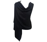 World of Shawls Pashmina To Go Unisex Plain Pashmina Scarf Shawl Stole Wrap (Black)