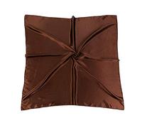 World of Shawls Satin Silk Square Plain Nautical Head Neck Scarf Wrap Large 90 cm X 90 cm (Brown)
