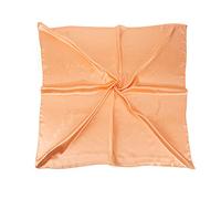 World of Shawls Satin Silk Square Plain Nautical Head Neck Scarf Wrap Large 90 cm X 90 cm (Peach)