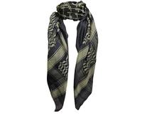 World of Shawls Scarf Military Shemagh Desert Palestinian Arafat Tactical Desert Keffiyeh Head Neck Arab Wrap Without Tassel (Olive Green & Black)