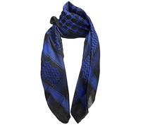 World of Shawls Scarf Military Shemagh Desert Palestinian Arafat Tactical Desert Keffiyeh Head Neck Arab Wrap Without Tassel (Royal Blue & Black)