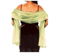 World of Shawls Silky Iridescent Scarf Wrap Stole Shawl For Wedding Bridal Bridesmaids Evening Wear Prom & Parties (Light Green)