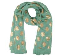 World of Shawls Silver Foil Mulberry Tree Print Fashion Scarf (Sage With Gold Foil Mulberry Tree)
