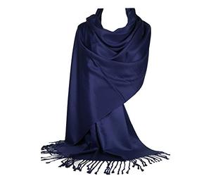 World of Shawls Super Soft Pashmina Shawl Scarf Wrap (Dark Navy Blue)