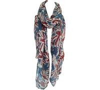World of Shawls UK London Souvenir Scarves Wraps Shawls Womens Unisex Street Party Queens 90th Birthday Celebrations (Union Jack Flag - Denim Blue/Red)