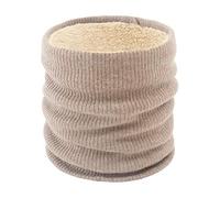 World of Shawls Unisex Men Women Knitted Fleece Neck Warmer Loop Snood Warm Soft and Comfortable (Beige)