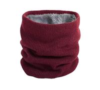 World of Shawls Unisex Men Women Knitted Fleece Neck Warmer Loop Snood Warm Soft and Comfortable (Berry Maroon)