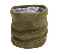 World of Shawls Unisex Men Women Knitted Fleece Neck Warmer Loop Snood Warm Soft and Comfortable (Olive)