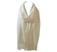 World of Shawls Unisex Plain Pashmina Scarf Shawl Stole Wrap High Quality 100% Viscose Factory Clearance SEASONAL COLOURS (Ivory Pearl)