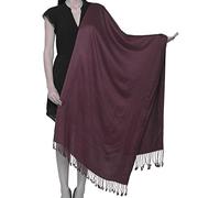 World of Shawls Unisex Plain Pashmina Scarf Shawl Stole Wrap High Quality 100% Viscose Factory Clearance SEASONAL COLOURS (Burgundy)