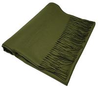 World of Shawls Winter Cashmere Feel Scarf Wrap Blanket Shawl Warm Soft Cozy - (Light Olive)