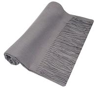 World of Shawls Winter Cashmere Feel Scarf Wrap Blanket Shawl Warm Soft Cozy - REDUCED TO CLEAR (Silver)