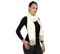 World of Shawls Winter Cashmere Feel Wrap Blanket Shawl Scarf Warm Soft Cozy (Ivory Cream)
