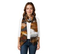 World of Shawls Women’s Artistic Watercolor Scarf - Soft Lightweight Wrap Shawl - Fashion Accessory for All Seasons (BGWO-C25)