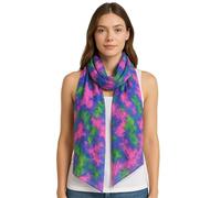 World of Shawls Women’s Large Multi-Use Sarong - Extra-Large Beach Wrap, Lightweight Scarf & Cover-Up | Soft Breathable Fabric | Vibrant Summer Print | 3-in-1 Versatile Style (Blue - Pink)