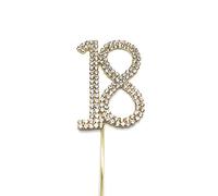 World of Sparkles 6cm Cake Toppers with Silver Diamante Rhinestones Diamonds and Gold Base for Anniversary, Birthday Kids Children Adults Party