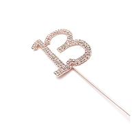 World of Sparkles 6cm Cake Toppers with Silver Diamante Rhinestones Diamonds and Rose Gold Base for Anniversary, Birthday Kids Children Adults Party