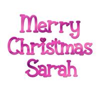 World of Sparkles | Christmas Personalized Celebration Cake Charm Acrylic 3mm Thick and Classy - 4" 5" 6" (Pastel Baby Pink) 6inch