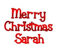 World of Sparkles | Christmas Personalized Celebration Cake Charm Acrylic 3mm Thick and Classy - 4" 5" 6" (Red) 4inch