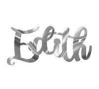 World of Sparkles | "Edith" Personalized Name & Word Celebration Cake Name and Word Charm Acrylic 3mm Thick and Classy - 3" 4" 5" 6" (Silver Mirror) 6inch