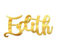 World of Sparkles | "Edith" Personalized Name & Word Celebration Cake Name and Word Charm Acrylic 3mm Thick and Classy - 3" 4" 5" 6" (Clear) 3inch