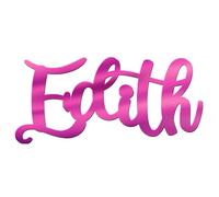 World of Sparkles | "Edith" Personalized Name & Word Celebration Cake Name and Word Charm Acrylic 3mm Thick and Classy - 3" 4" 5" 6" (Hot Pink) 3inch