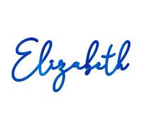 World of Sparkles | "Elizabeth" Personalized Celebration Cake Charm Acrylic 3mm Thick and Classy | Custom Name/Word - 3" 4" 5" 6" (Pastel Baby Blue) 3inch