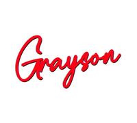 World of Sparkles | Grayson Personalized Name & Word Celebration Cake Name and Word Charm Acrylic 3mm Thick and Classy - 3" 4" 5" 6" (Red) 3inch