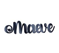 World of Sparkles | "Maeve" Personalized Name & Word Celebration Cake Name and Word Charm Acrylic 3mm Thick and Classy - 3" 4" 5" 6" (Dark Grey Mirror) 6inch
