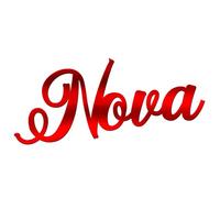 World of Sparkles | "Nova" Personalized Name & Word Celebration Cake Name Charm Acrylic 3mm Thick and Classy - 3" 4" 5" 6" (Red) 5inch