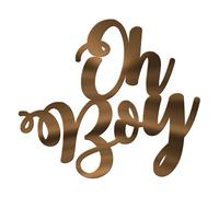 World of Sparkles | "Oh Boy" Baby Shower Cake Charm Acrylic 3mm Thick and Classy - 4" 5" 6" (Bronze Mirror) 5inch