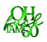 World of Sparkles | "Oh F*ck I am" Personalized Celebration Cake Charm Acrylic 3mm Thick and Classy | Custom Number - 4" 5" 6" (Turquoise) 5inch