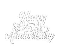 World of Sparkles | Personalised Anniversary Number Cake Topper & Cake Charm | Anniversary Cake Decoration | Clear - 4"