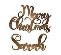 World of Sparkles | Personalized Name/Word Christmas Celebration Cake Charm Acrylic 3mm Thick and Classy - 4" 5" 6" (Bronze Mirror) 4inch