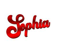 World of Sparkles | "Sophia" Personalized Name & Word Celebration Cake Charm Acrylic 3mm Thick and Classy - 3" 4" 5" 6" (Red Mirror) 5inch
