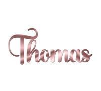World of Sparkles | "Thomas" Personalized Name & Word Celebration Cake Name and Word Charm Acrylic 3mm Thick and Classy - 3" 4" 5" 6" (Rose Gold Mirror) 5inch