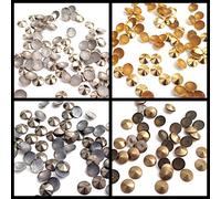 World of Sparkles Top Pointed Nail Head Iron on Hot Fix Round Studs for Clothing Metal Beads for Leather Crafts Jackets Art Decoration (Gun Metal, 10mm - 50pcs)
