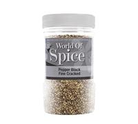 World of Spice Fine Cracked Black Pepper 370g Catering Jar - Premium 100% Natural Grinder Refill Seasoning and Cooking Spices for Home Cooks & Commercial Kitchens