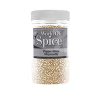 World of Spice Pepper White Mignonette 500g Catering Size Jar - Premium Coarse White Pepper Spice Seasoning for Cooking - Home Cooks, Professional Chefs & Commercial Kitchens